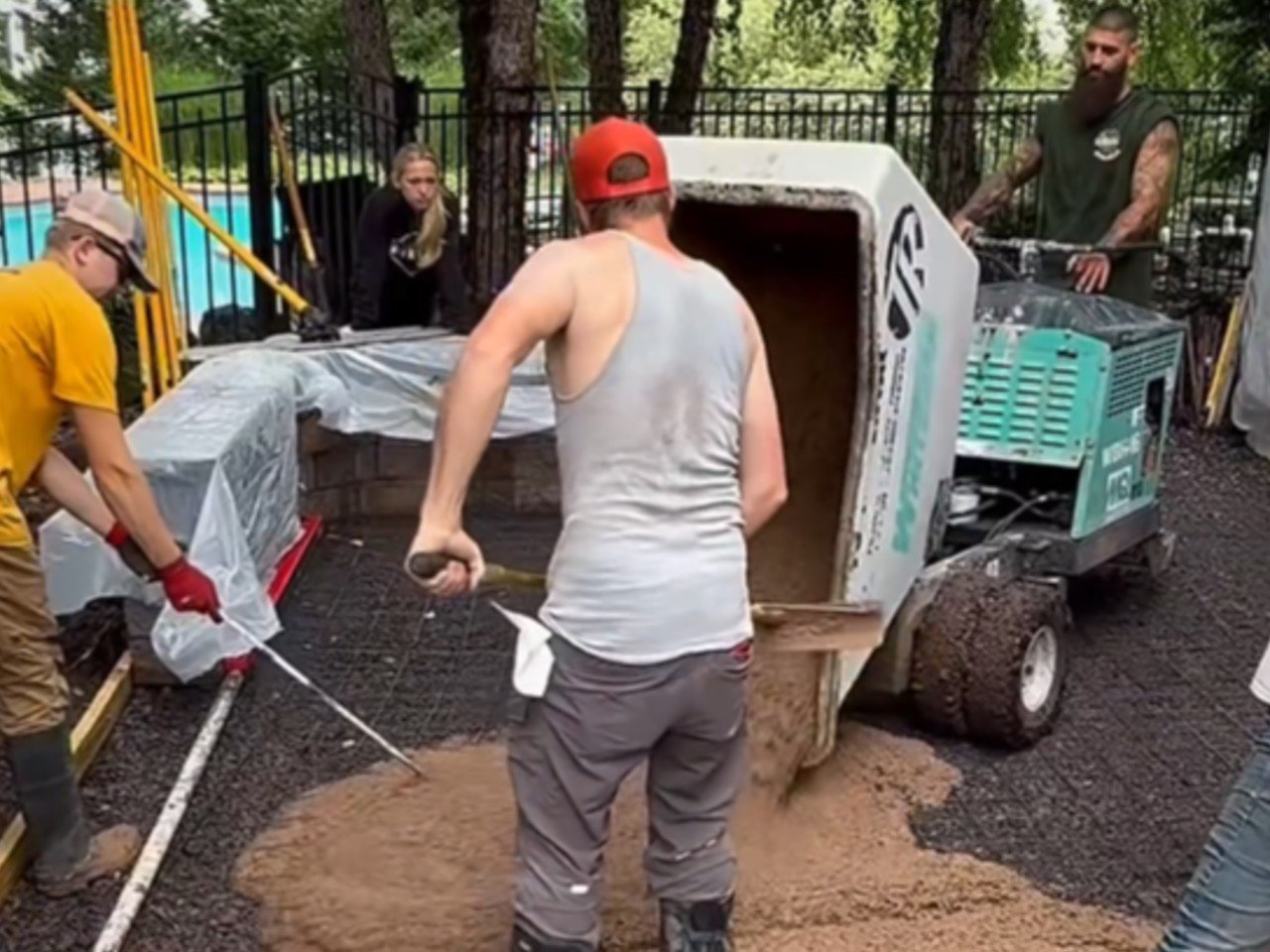 Concrete day was here! Stamped concrete pad coming up!